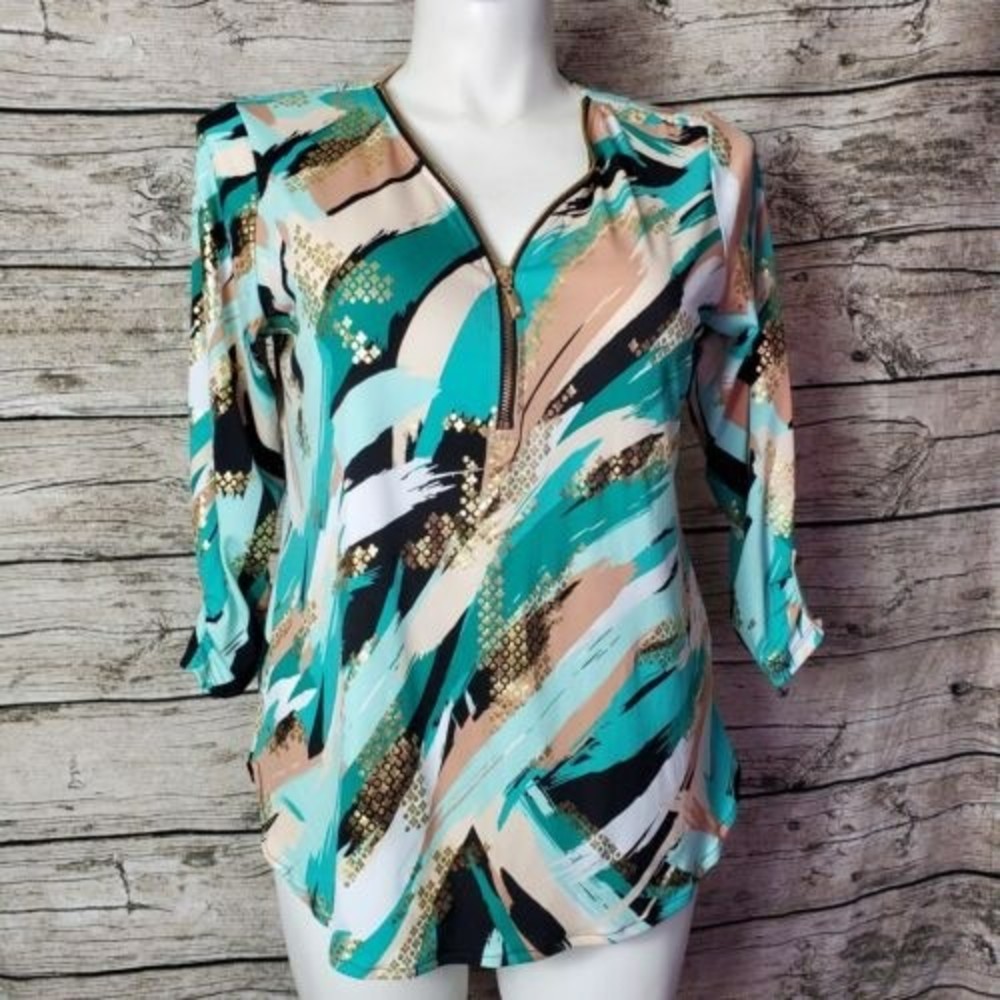 JM Collection Zip Front Top size 0X